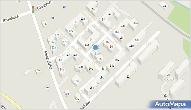 Poznań, Milczańska, 16g, mapa Poznania