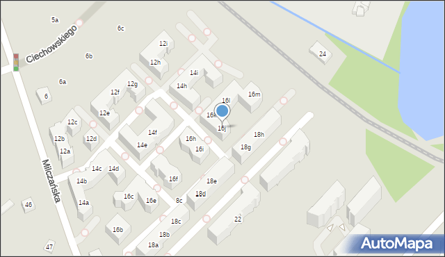 Poznań, Milczańska, 16j, mapa Poznania