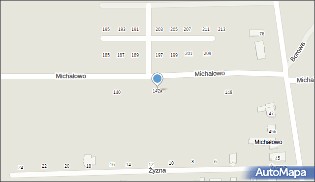 Poznań, Michałowo, 142a, mapa Poznania