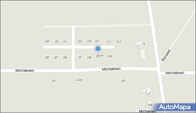 Poznań, Michałowo, 201, mapa Poznania