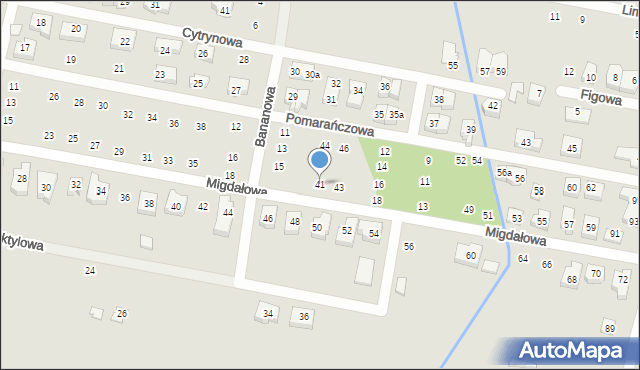 Poznań, Migdałowa, 41, mapa Poznania