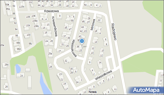 Poznań, Mirtowa, 17, mapa Poznania