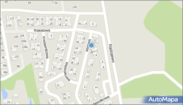 Poznań, Mirtowa, 18, mapa Poznania