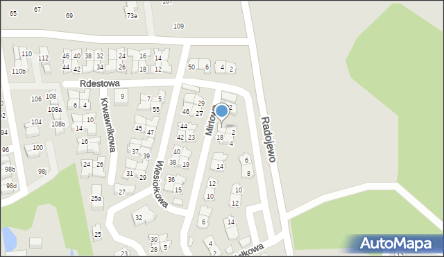 Poznań, Mirtowa, 20, mapa Poznania