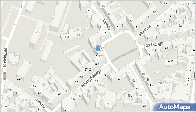 Poznań, Mielżyńskiego Seweryna, 31b, mapa Poznania