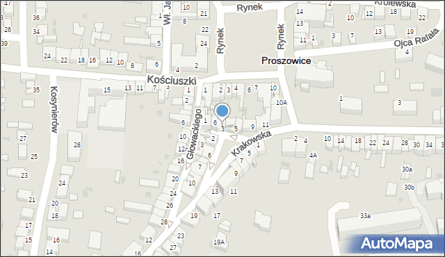 Proszowice, Mieszkowskiego Bronisława, ks., 3, mapa Proszowice