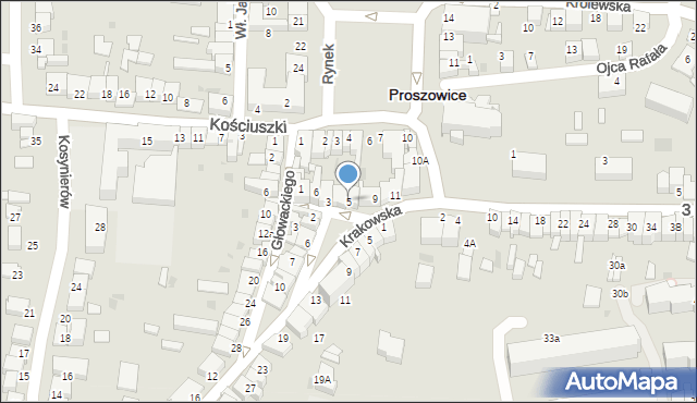 Proszowice, Mieszkowskiego Bronisława, ks., 5, mapa Proszowice