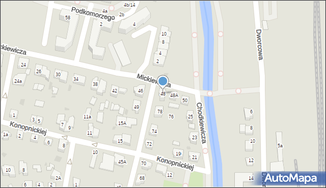 Pruszcz Gdański, Mickiewicza Adama, 48, mapa Pruszcz Gdański