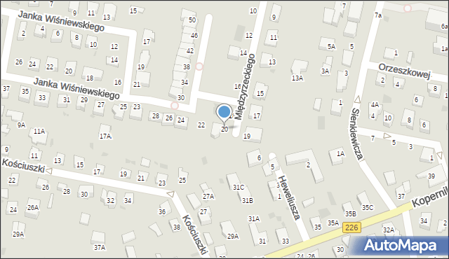 Pruszcz Gdański, Międzyrzeckiego Artura, 20, mapa Pruszcz Gdański