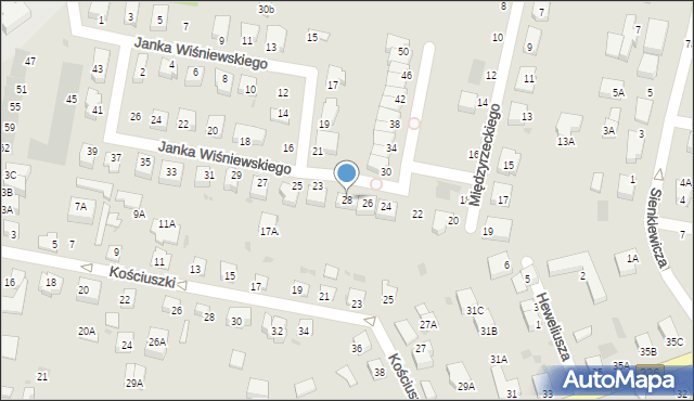 Pruszcz Gdański, Międzyrzeckiego Artura, 28, mapa Pruszcz Gdański