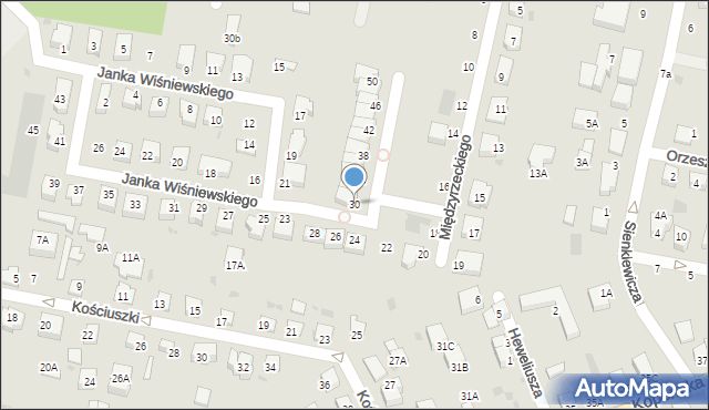 Pruszcz Gdański, Międzyrzeckiego Artura, 30, mapa Pruszcz Gdański