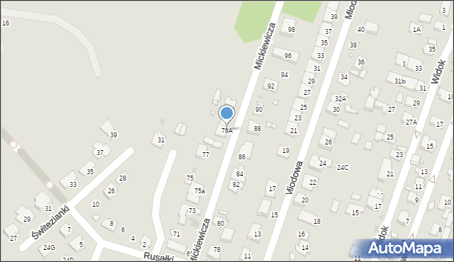 Pruszków, Mickiewicza Adama, 79A, mapa Pruszków