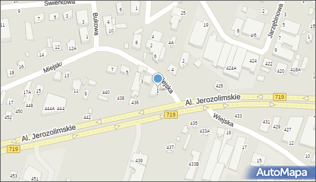Pruszków, Miejska, 1, mapa Pruszków