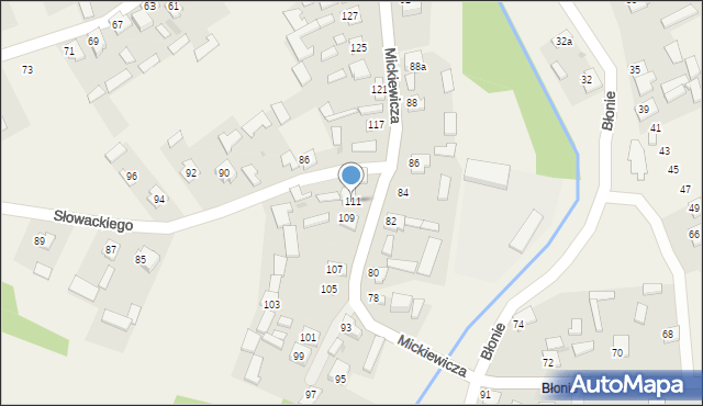 Przędzel, Mickiewicza Adama, 111, mapa Przędzel