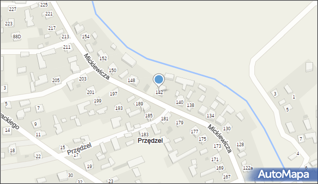 Przędzel, Mickiewicza Adama, 142, mapa Przędzel