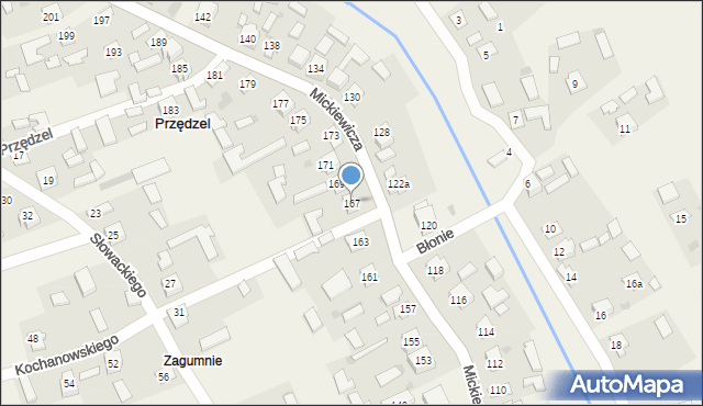 Przędzel, Mickiewicza Adama, 167, mapa Przędzel