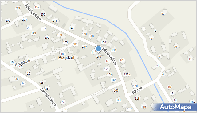 Przędzel, Mickiewicza Adama, 175, mapa Przędzel