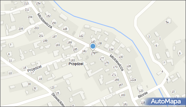 Przędzel, Mickiewicza Adama, 179, mapa Przędzel