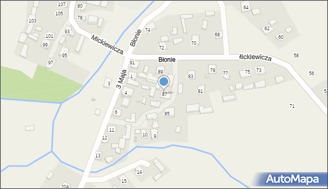 Przędzel, Mickiewicza Adama, 87, mapa Przędzel