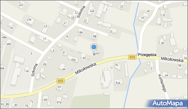 Przegędza, Mikołowska, 38, mapa Przegędza