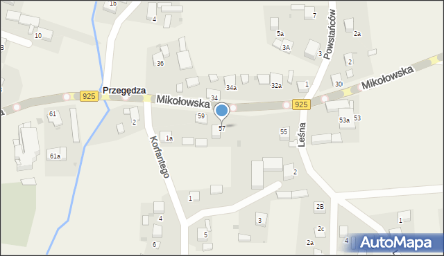 Przegędza, Mikołowska, 57, mapa Przegędza