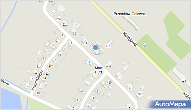 Przemków, Mickiewicza Adama, 17, mapa Przemków