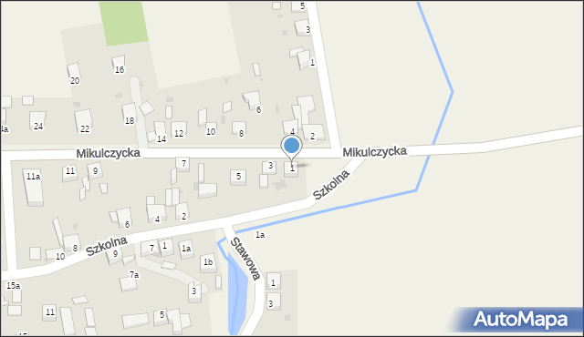 Przezchlebie, Mikulczycka, 1, mapa Przezchlebie