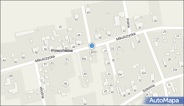 Przezchlebie, Mikulczycka, 47, mapa Przezchlebie