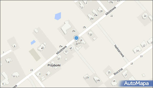 Przyborki, Miodowa, 16, mapa Przyborki