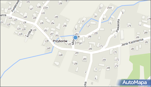 Przyborów, Miodowa, 2, mapa Przyborów