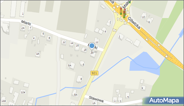 Przyszowice, Miarki, 20, mapa Przyszowice