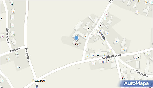 Pszczew, Międzyrzecka, 14a, mapa Pszczew