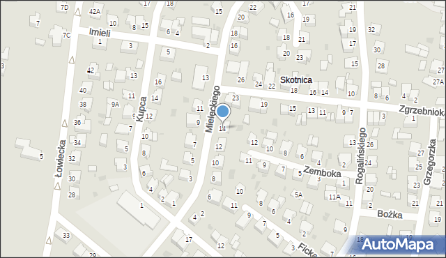 Pszczyna, Mielęckiego Andrzeja, dr., 14, mapa Pszczyny