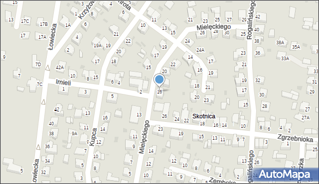Pszczyna, Mielęckiego Andrzeja, dr., 16, mapa Pszczyny