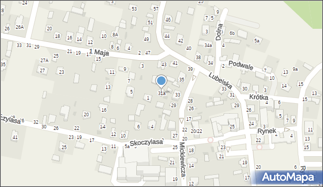 Puchaczów, Mickiewicza Adama, 31a, mapa Puchaczów