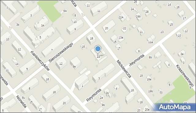 Puławy, Mickiewicza Adama, 14, mapa Puław