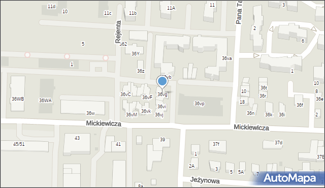 Pułtusk, Mickiewicza Adama, 36vg, mapa Pułtusk