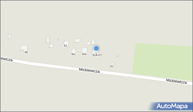 Pułtusk, Mickiewicza Adama, 84a, mapa Pułtusk