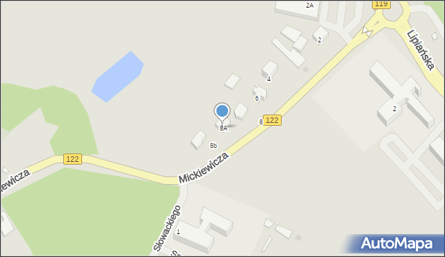 Pyrzyce, Mickiewicza Adama, 8A, mapa Pyrzyce