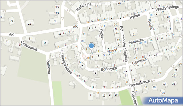 Pyskowice, Miarki Karola, 11, mapa Pyskowice