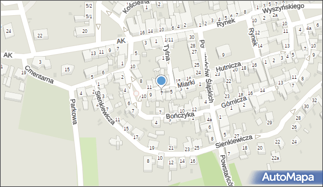 Pyskowice, Miarki Karola, 7, mapa Pyskowice