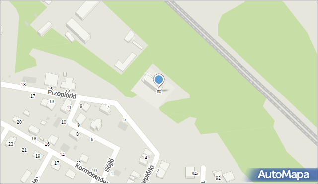 Pyskowice, Mickiewicza Adama, 80, mapa Pyskowice