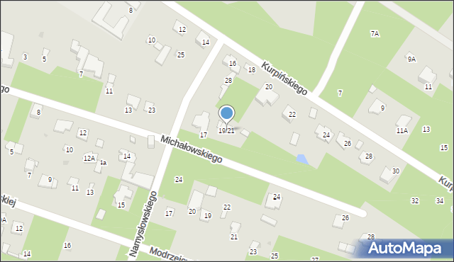 Radom, Michałowskiego Piotra, 19/21, mapa Radomia