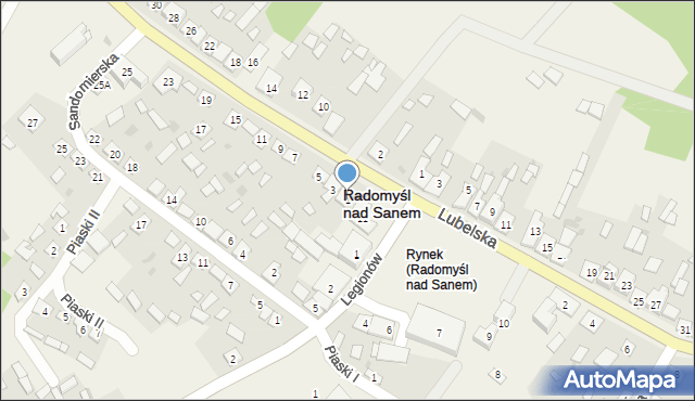 Radomyśl nad Sanem, Mickiewicza Adama, 1, mapa Radomyśl nad Sanem