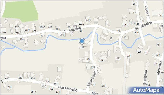 Radziechowy, Michalskich, 133, mapa Radziechowy