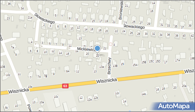Radzyń Podlaski, Mickiewicza Adama, 22, mapa Radzyń Podlaski