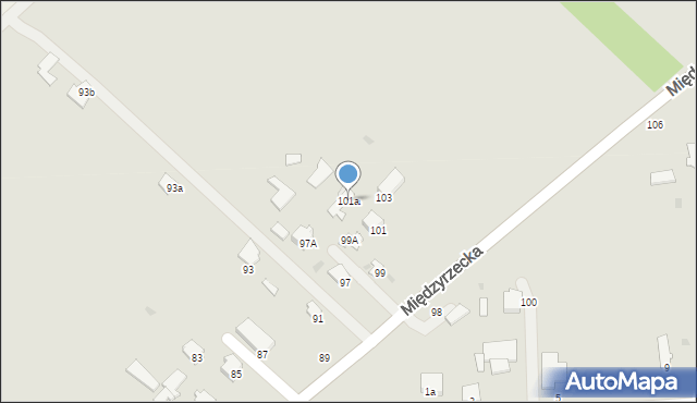 Radzyń Podlaski, Międzyrzecka, 101a, mapa Radzyń Podlaski