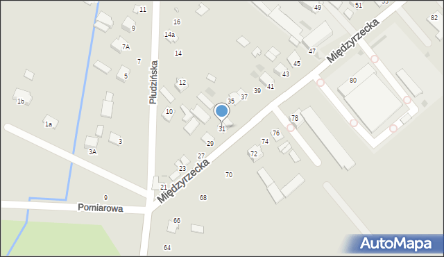Radzyń Podlaski, Międzyrzecka, 31, mapa Radzyń Podlaski