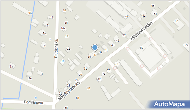 Radzyń Podlaski, Międzyrzecka, 37, mapa Radzyń Podlaski