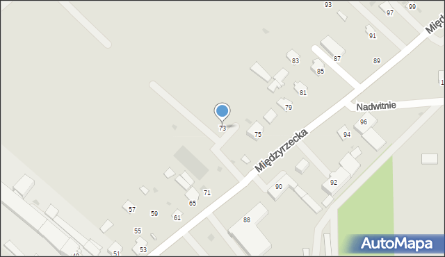 Radzyń Podlaski, Międzyrzecka, 73, mapa Radzyń Podlaski